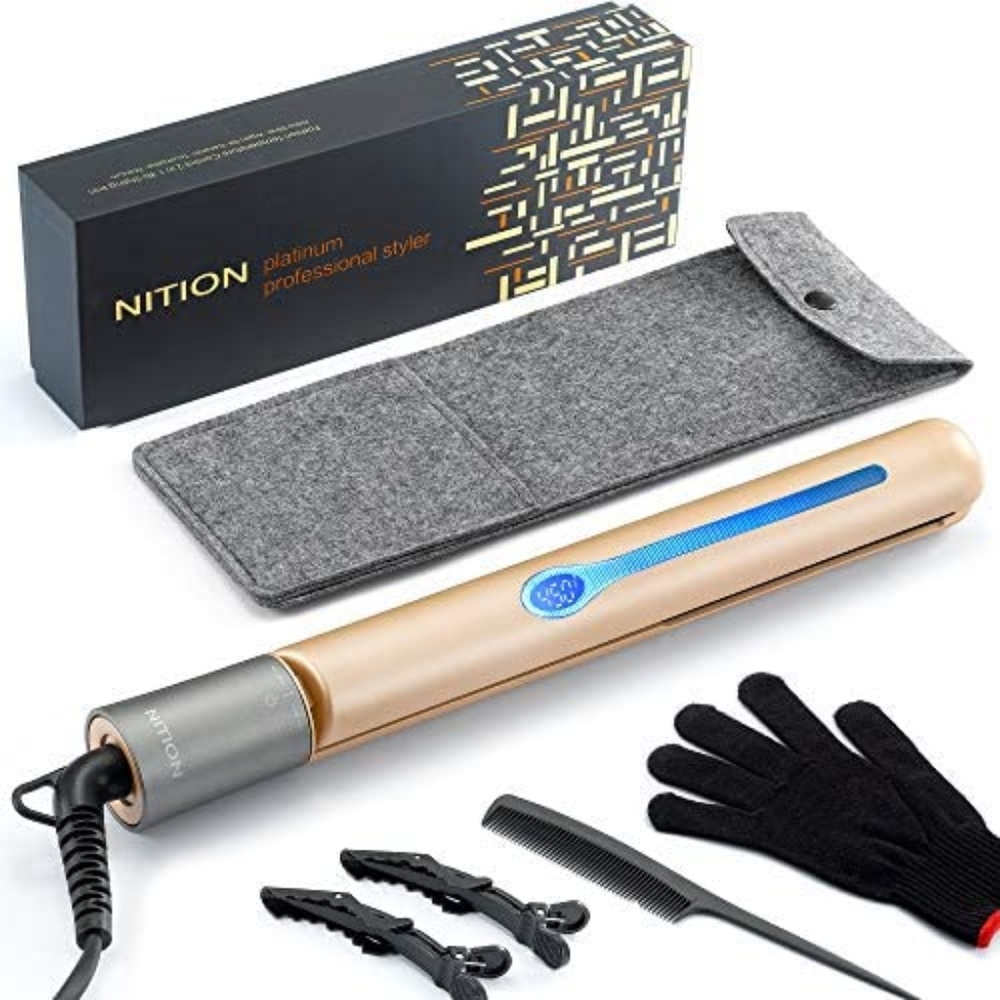 Gold Platinum Professional Hair Straightener - Gold